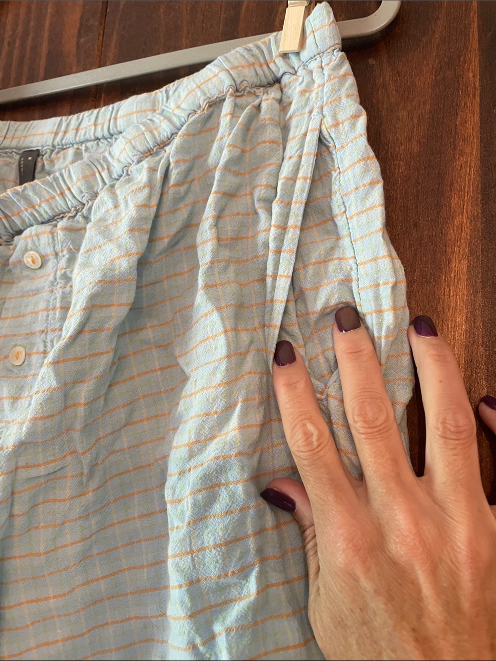 Anthropologie Light Blue Ruffle Capri Pajama Set - Picture 9 of 15